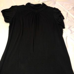 August silk black top